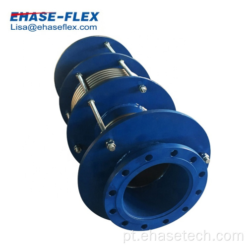 Compensador de tubo de fole axial de metal com flange